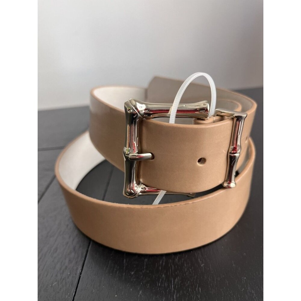 WHBM White House Black Market Beige Nude Belt Size XL New Silver Hardware